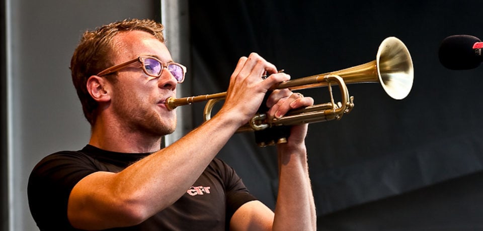 a man playing the trumpet